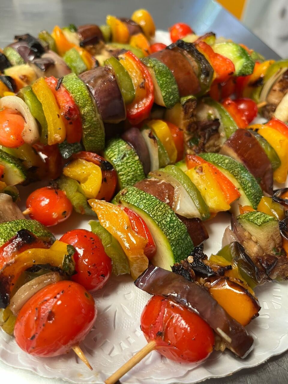 Pinchos con vegetales